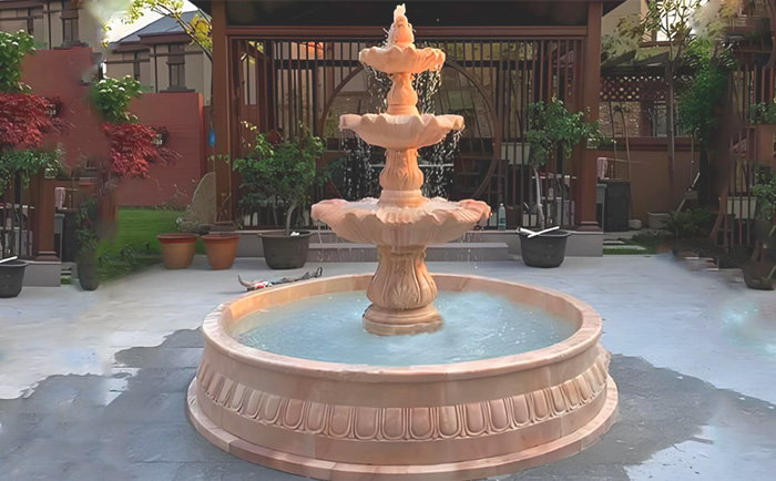 大理石層層噴泉——水韻天成，演繹自然與藝術(shù)的交響曲